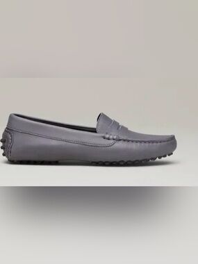 New M. Gemi The Pastoso in Light Gray Leather Penny Driving Loafers size 38.5